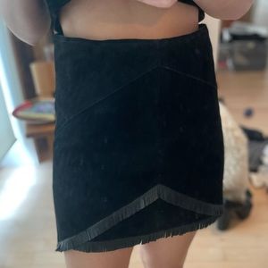 MAJE Leather mini skirt